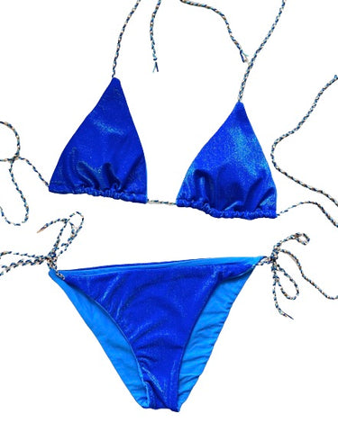 Bikini lurex azul electrico.