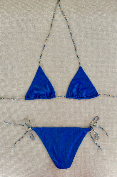 Bikini lurex azul electrico.